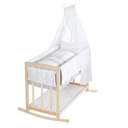 Roba Stubenbett 4in1 Beistell- Babybett, Wiege, Bank Buche natur Sternenzauber