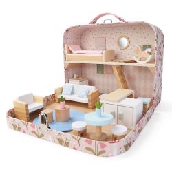 Bayer CHIC 2000 Koffer-Puppenhaus Holzspielzeug Spielset mit Zubehör