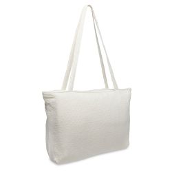 Jollein Shopper Tasche Umhängetasche Wickeltasche Ivory samtweiss
