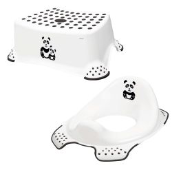 Keeeper 2-teiliges Set Panda Weiß Schemel einstufig & Toilettensitz
