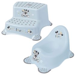 Keeeper 2-teiliges Set Mickey Maus Blau Schemel zweistufig & Töpfchen