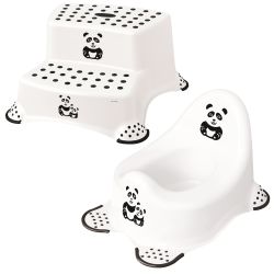 Keeeper 2-teiliges Set Panda Weiß Schemel zweistufig & Töpfchen