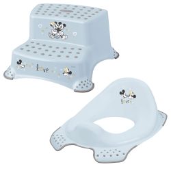 Keeeper 2-teiliges Set Mickey Maus Blau Schemel zweistufig & Toilettensitz