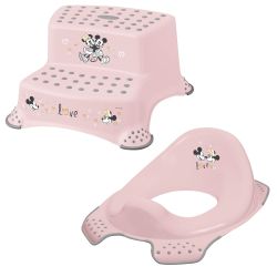 Keeeper 2-teiliges Set Minnie Maus Rosa Schemel zweistufig & Toilettensitz