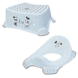 Keeeper 2-teiliges Set Mickey Maus Blau Schemel einstufig & Toilettensitz
