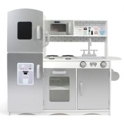 Bayer Chic 2000 Spielküche weiß-silber Kinderküche mit Tafel & Kühlschrank