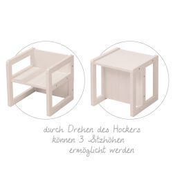 Roba Kids Sitzhocker drehbar weiß, nutzbar in 3 unterschiedlichen Sitzhöhen