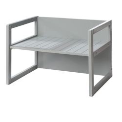 Roba Kids Sitzbank Landhausstil grau drehbar zum Kindertisch 2 Sitzhöhen