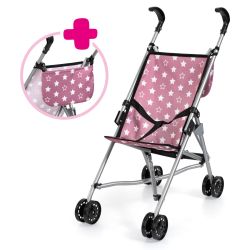 Bayer Design Puppen-Buggy mit Tasche Sterne altrosa