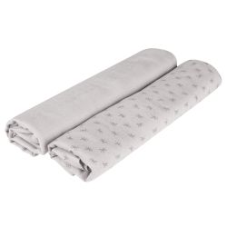 Roba Kids 2er Set Puck- & Stilltuch Lil Planet Silbergrau 120x120 cm