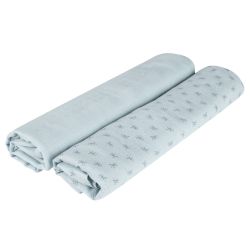 Roba Kids 2er Set Puck- & Stilltuch Lil Planet Hellblau Sky 120x120 cm