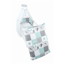 Roba Kinderbettgarnitur Himmelset für Kinderbett 3-tlg. Happy Patch mint