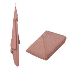 Odenwälder Frottee Kapuzenbadetuch Handtuch 100x100 cm uni cranberry