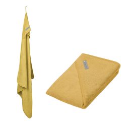 Odenwälder Frottee Kapuzenbadetuch Handtuch 100x100 cm uni mustard