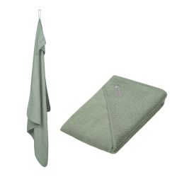 Odenwälder Frottee Kapuzenbadetuch Handtuch 100x100 cm uni deep forest