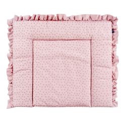 Alvi Wickelauflage wattiert Curly Volant Kreise rosa ca. 70x85 cm