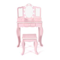 Bayer Chic 2000 Schminkkommode Schminktisch und Stuhl rosa mit Zubehör