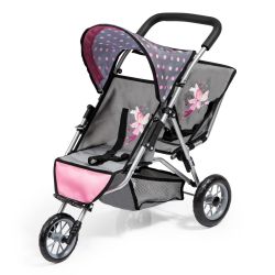 Bayer Design Zwillings-Jogger DUO grau rosa Punkte Fee
