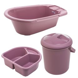 Rotho Bella Bambina Badewannenset 3-teilig Design Fantastic Mauve