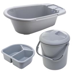 Rotho Bella Bambina Badewannenset 3-teilig Design Stone Grey