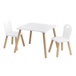 Zeller Present Kinder Sitzgarnitur Scandi Tisch und Stühle Sitzgruppe weiß