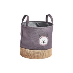 Zeller Aufbewahrungskorb Kinder Körbchen Hase grau mit Jute ca. Ø 30 x 29 cm