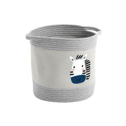 Zeller Aufbewahrungskorb Kinder Körbchen Zebra grau ca. Ø 30 x 30 cm