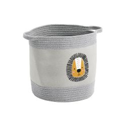 Zeller Aufbewahrungskorb Kinder Körbchen Lion Löwe grau ca. Ø 30 x 30 cm