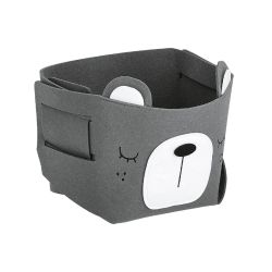 Zeller Present Aufbewahrungskorb Bär Filz Grau Faltbar 21x21x17 cm