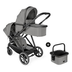 Hauck Geschwister-Kinderwagen Grow N Care Set mit Babywanne Dark Grey