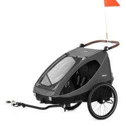 Hauck Fahrradanhänger Buggy Dryk Duo Melange grey 