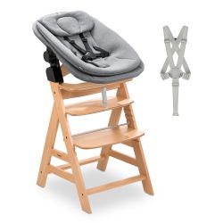 Hauck Hochstuhl Set mit Babywippe Alpha Newborn Set Pro Nature Grey