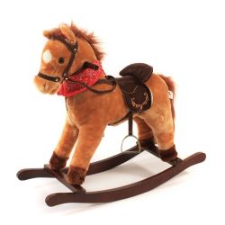 Bayer Chic 2000 Schaukelpferd Cowboy 46 cm mit Sound rostbraun