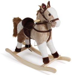 Bayer Chic 2000 Schaukelpferd 46 cm braun-weiß mit Sound Schaukeltier