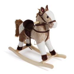Bayer Chic 2000 Schaukelpferd 46 cm braun-weiß mit Sound Schaukeltier