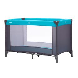 Fillikid Reisebett Basic 60 x 120 cm mit Matratze Design grau - türkis