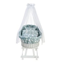 ALVI Stubenwagengarnitur Birthe 3-tlg. Zootiere puderblau