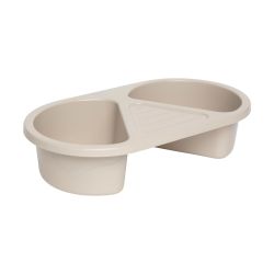 Bebe-Jou Waschschüssel Waschbecken mit 2 Fächern und Ablage Taupe
