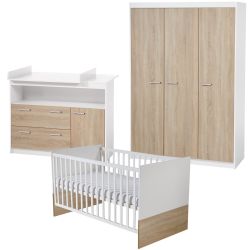 Roba Zimmerset Gabriella Babybett 70x140cm Wickelkommode Schrank 3-türig