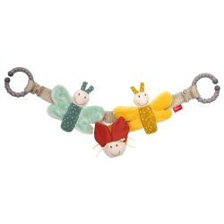 Sigikid Wagenkette Schmetterling Vibrationsrassel 40 cm taupe/gelb/petrol