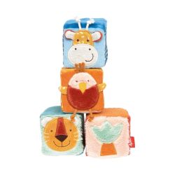 Sigikid Aktiv Würfel Bauen und Stapeln Rassel Spiegel Knister Würfel 6x6x6 cm