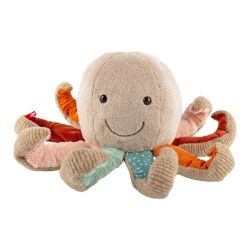 Sigikid Kuscheltier Patchwork Sweety Krake 26 cm grau/mehrfarbig