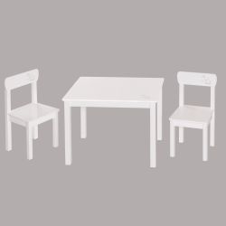 Roba Kids Kindersitzgruppe Stern weiß mit Tisch und zwei Stühlen
