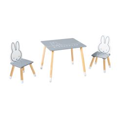 Roba Kids Kinder Sitzgruppe Miffy Kindermöbel Set Holz dunkelgrau weiß lackiert