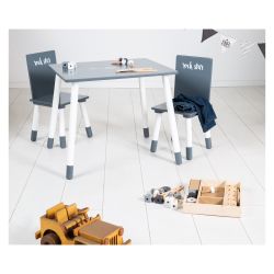 Roba Kids Kinder Sitzgruppe Rock Star Baby 3 Kindermöbel Set dunkelgrau lackiert