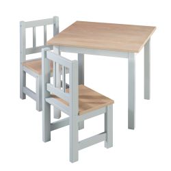 Roba Kids Kindersitzgruppe 2 Stühle + Tisch Woody - holz taupe