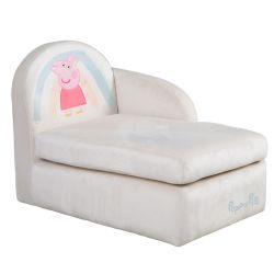 Roba Kids Kinderloungesofa Armlehne Samtbezug Peppa Pig - beige