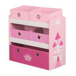 Roba Kids Spielregal mit Stoffboxen Krone rosa 