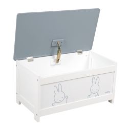 Roba Kids Spielzeugtruhe Miffy aus Holz, Spieltruhe mit aufklappbarer Sitzfläche