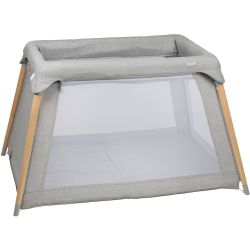 BabyGo Groovy Reisebett Kinderbett mit Holzbeinen Grey